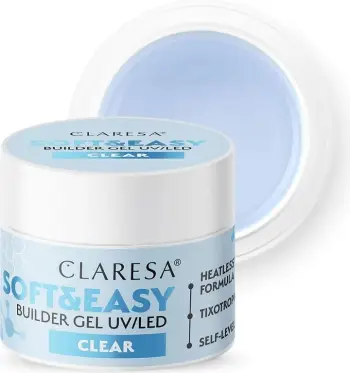 Xhel ndërtues për thonj Claresa Soft &amp; Easy Builder Gel, bazë, 45 g, transparent