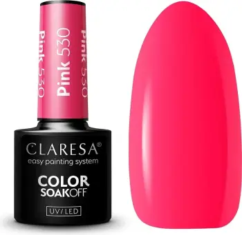 Llak për thonj hibrid Claresa Soak Off UV/LED 530 për femra rozë 5g