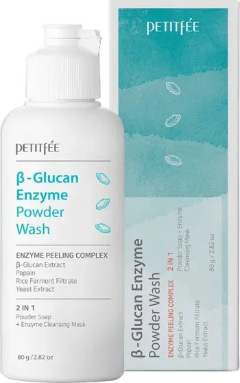 Pluhur enzimatik për pastrim fytyre Petitfee B-Glucan Enzyme Powder Wash për femra 80g