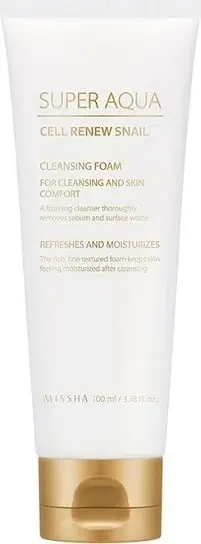 Shkumë pastruese për fytyrë Missha Super Aqua Cell Renew Snail për femra, 100ml