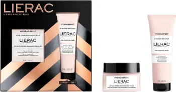 Set për fytyrë LIERAC Hydragenist me gel-krem ndriçues 50ml dhe maskë mbushëse 75ml për femra, 2 copë