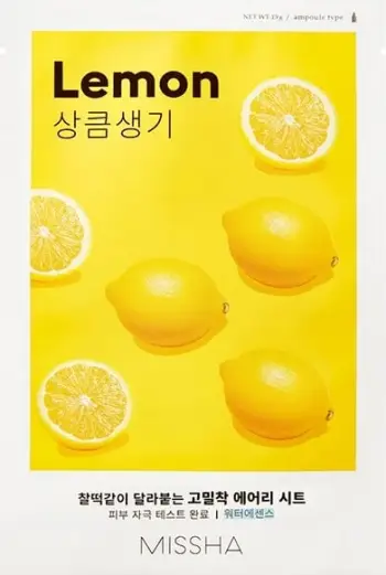 Maskë fytyre për femra Missha Airy Fit Sheet Mask Brightening me limon, 19ml