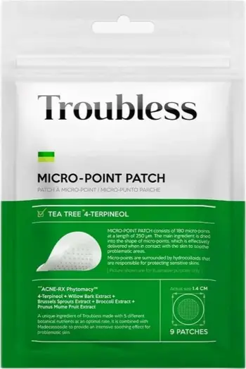 Patch për puçrra Troubless Micro-Point Patch Plaster për femra, 9 copë