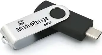 USB flash MediaRange USB 3.2 Gen1 USB C, 64GB, argjendtë