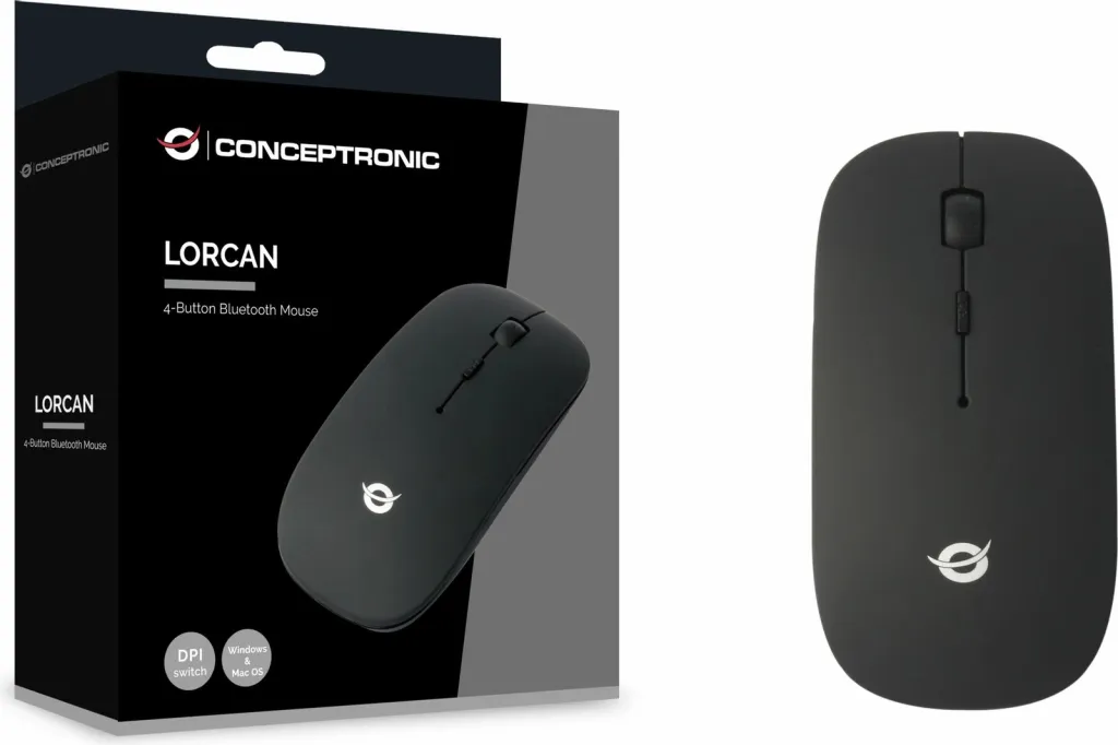 Maus Bluetooth Conceptronic LORCAN01B, 4 butona, i zi - 4