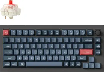 Tastierë Keychron V1 Max, Gateron Jupiter Red, Hot-Swap, RGB, DE-Layout, e zezë/blu-gri