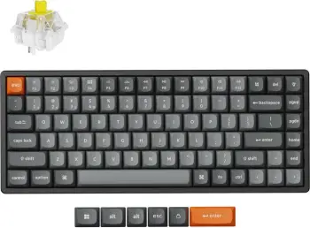 Tastierë Keychron K2 Max, DE Layout, Keychron Super Banana, kornizë alumini, RGB, zezë/gri
