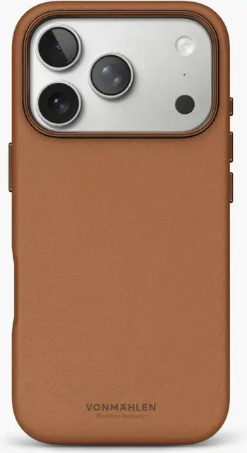 Mbështjellës Vonmählen Like Leather Case për iPhone 17 Pro Max, kafe