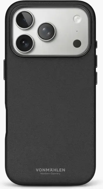 Mbështjellës Vonmählen Like Leather për iPhone 17 Pro Max, e zezë