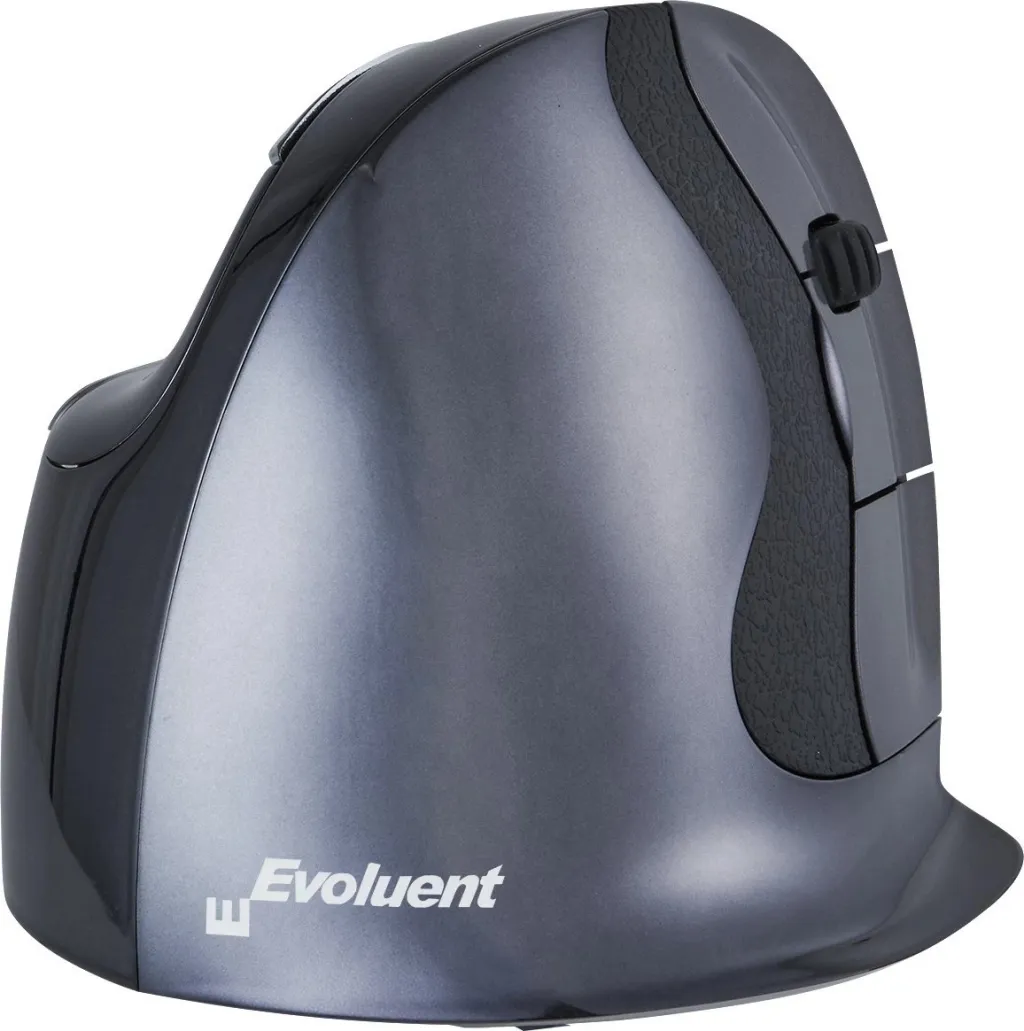 Maus vertikal Evoluent D wireless, 6 butona, medium, gri e errët - 2
