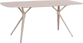 Tavolinë oborri, kornizë alumini, sipërfaqe prej guri të sinterizuar, krem, 180x90x75cm