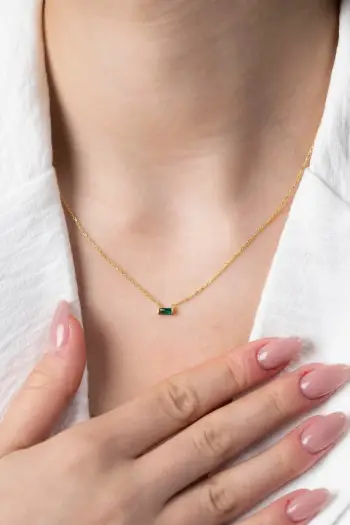 Qafore argjendi Elika Silver, TFNY65236, gur i gjelbër