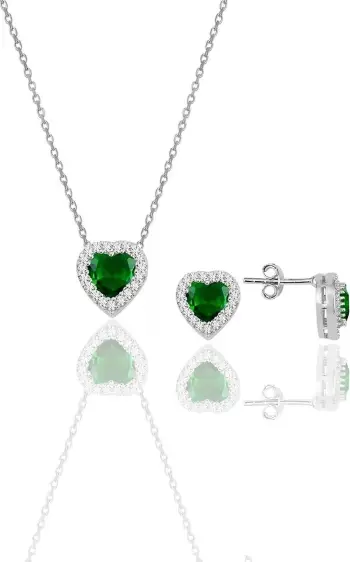 Set varëse dhe vathë argjendi, Jumeon, SGTL10139, ngjyrë e gjelbër