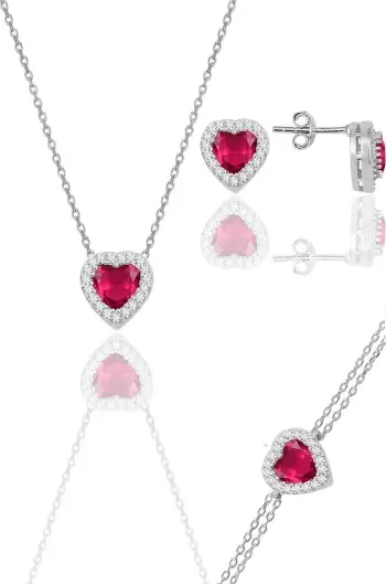 Set varëse, byzylyk e vathë argjendi, ngjyrë fuchsia, Jumeon, SGTL12211