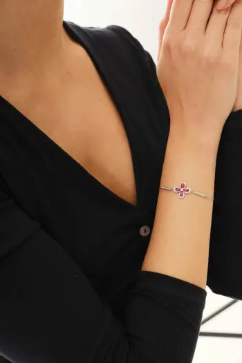 Byzylyk argjendi Jumeon, gurë fuchsia, SGTL12642