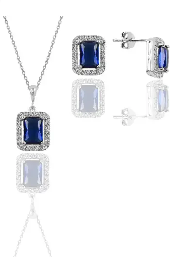 Set varëse dhe vathë argjendi, ngjyrë argjendi dhe kaltër e errët, Jumeon, 11567LACIVERT