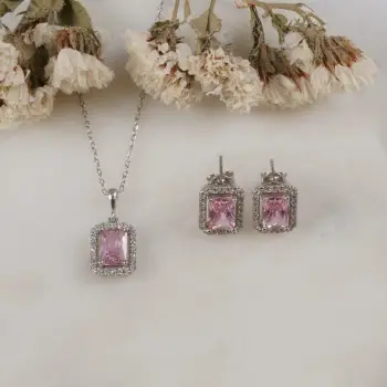 Set varëse dhe vathë argjendi, ngjyrë rozë, Jumeon, 11567PEMBE