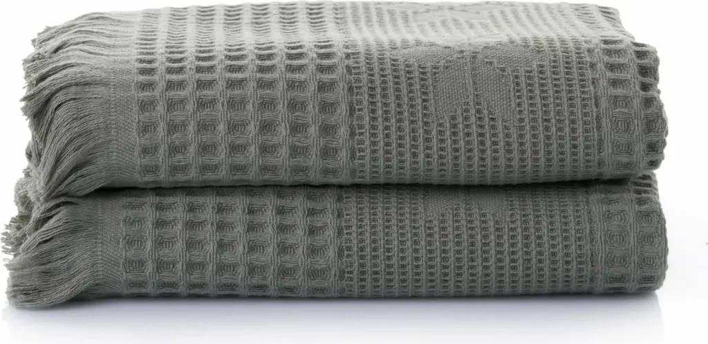 Set peshqirësh banje (2 copë), Mijolnir, Sara, ngjyrë e gjelbër - 1
