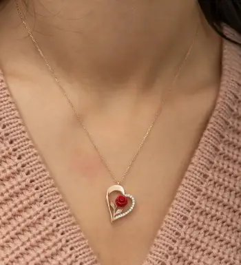 Qafore argjendi Jumeon, NRZ1100, ngjyrë rozë e artë, e kuqe dhe e bardhë