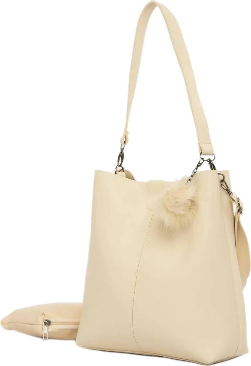 Çantë krahu Zoozie Bags, krem, 32x30x10cm - 2