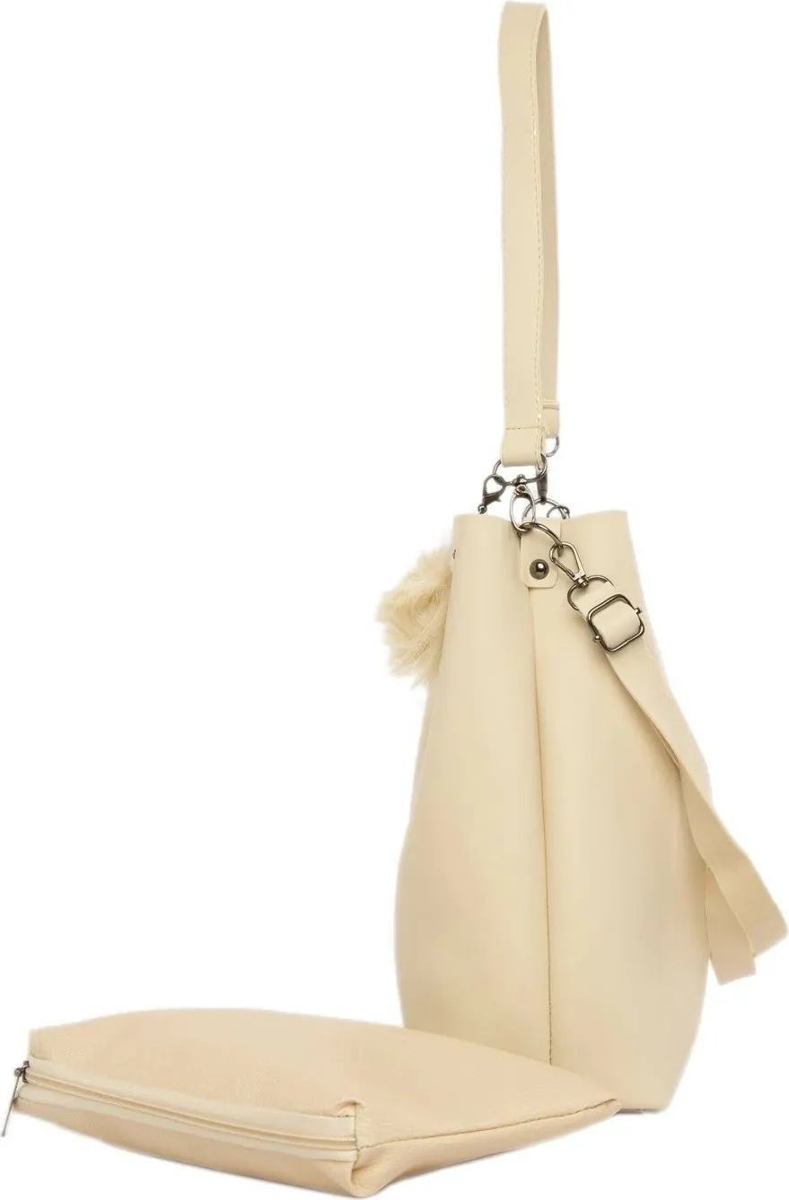 Çantë krahu Zoozie Bags, krem, 32x30x10cm - 3