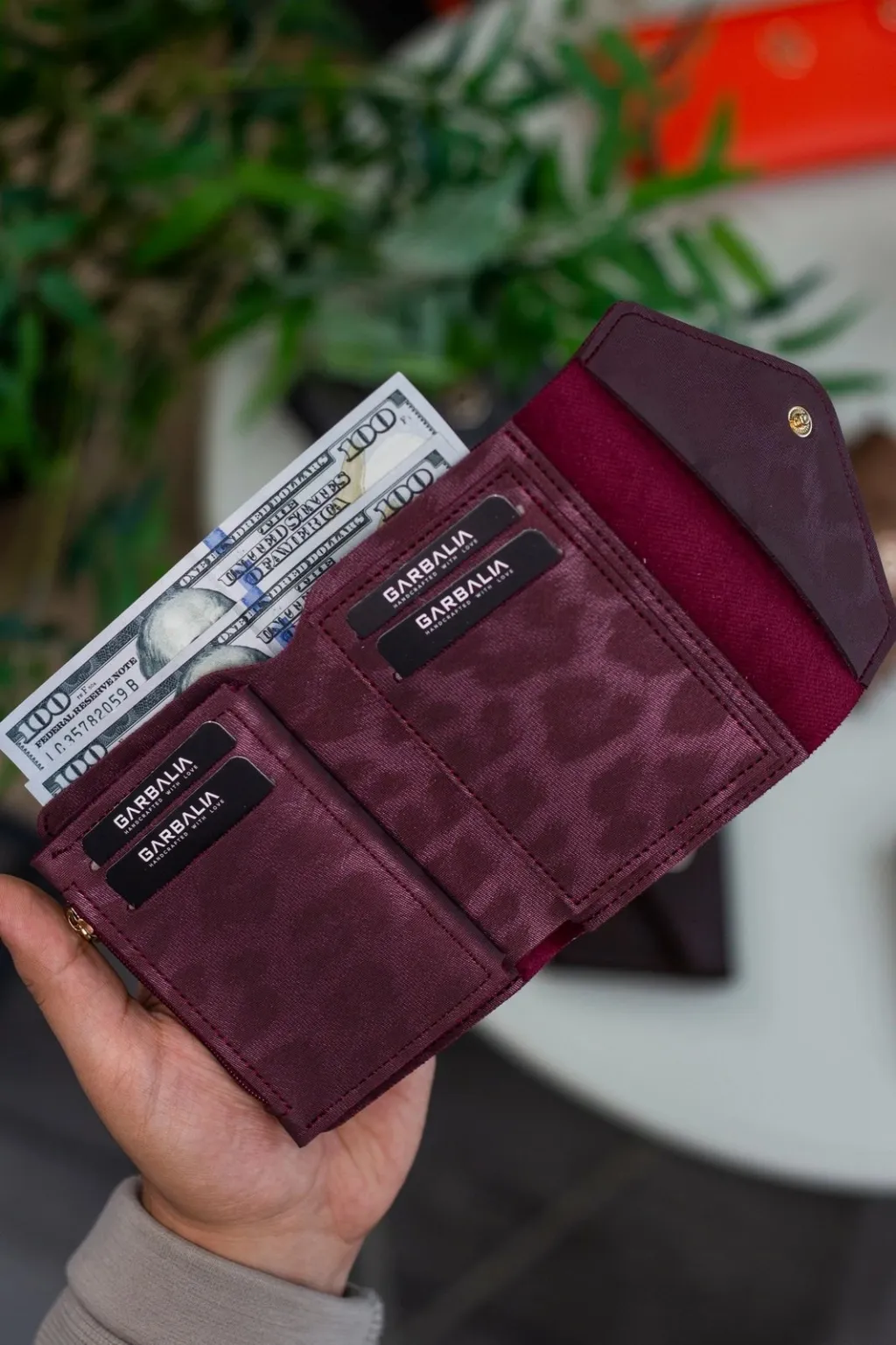Portofol për gra, Zoozie Bags, ngjyrë e kuqe e thellë, leopard - 2
