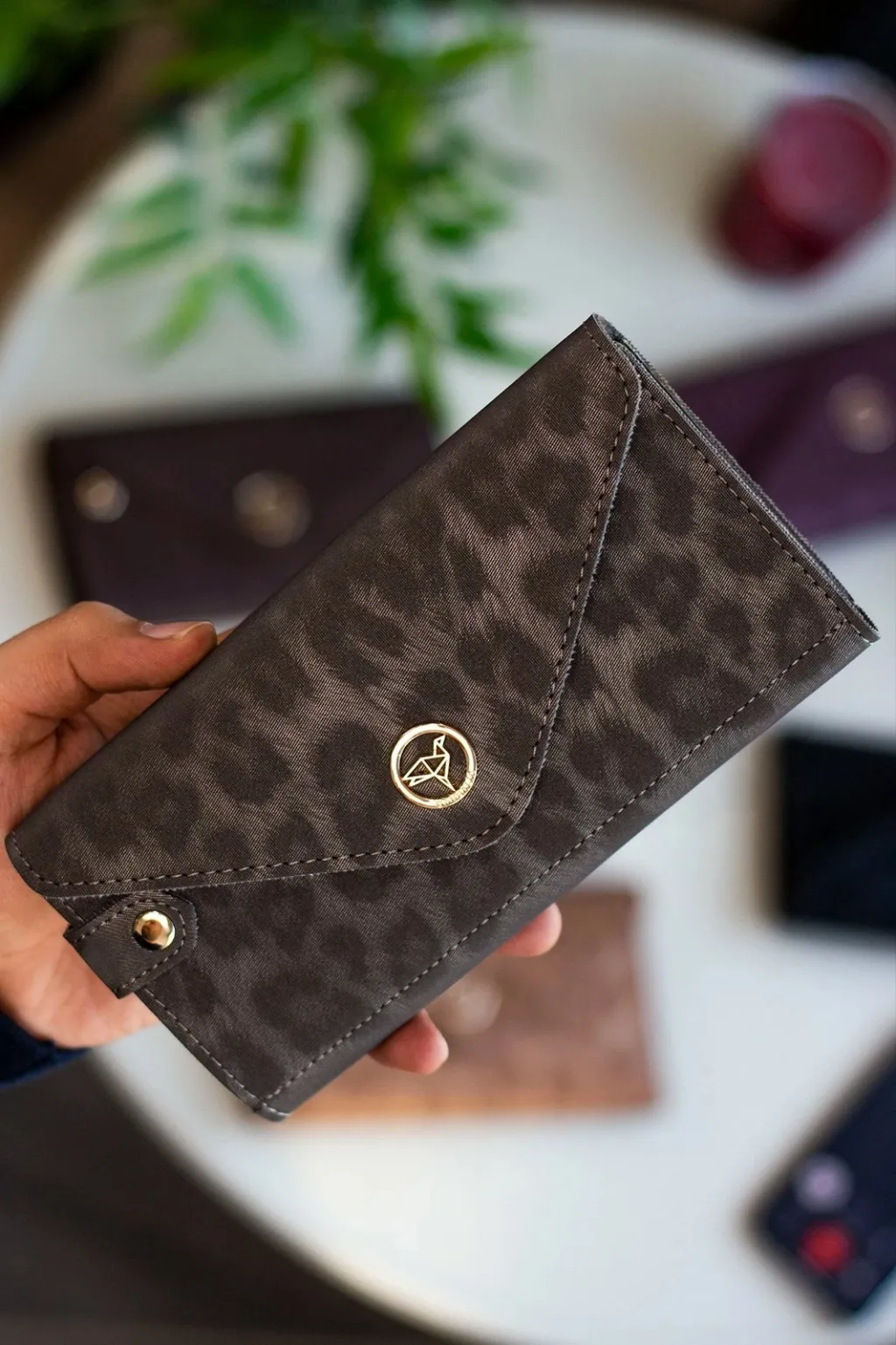 Portofol për gra Zoozie Bags, model zarf, anthracite, leopard - 5