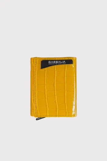 Portofol unisex, ngjyrë mustard, Malta Croco