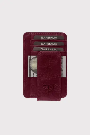 Portofol për burra, lëkurë natyrale, ngjyrë burgundy, Zoozie Bags Pisa Crazy