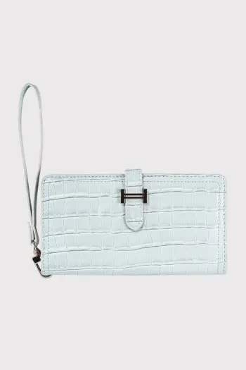 Portofol për gra, ngjyrë baby blue, Zoozie Bags, Astana - Croco