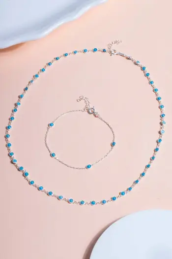 Set varëse dhe vathë argjendi, Jumeon, TFNY65230, ngjyrë kaltër