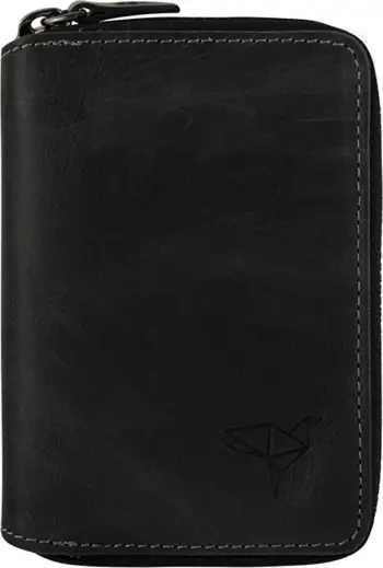 Portofol unisex, lëkurë e zezë, Zoozie Bags, Fargo