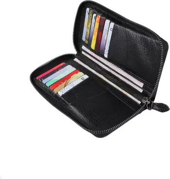 Portofol unisex Mandela, lëkurë e zezë, Zoozie Bags