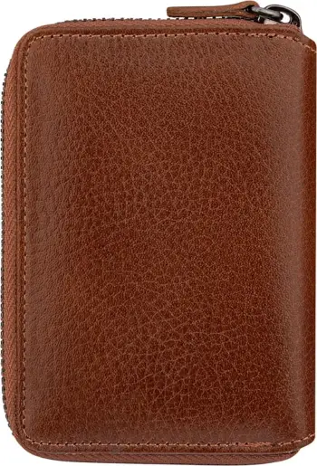 Portofol unisex, lëkurë natyrale, ngjyrë tan, me zinxhir, Zoozie Bags