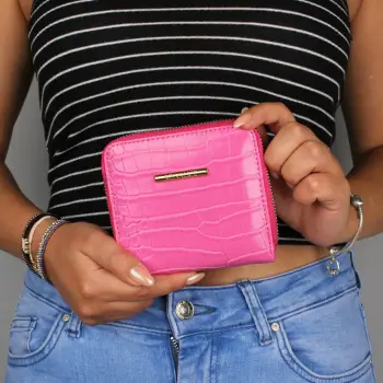 Portofol lëkure për gra, rozë, Zoozie Bags, 11.5x10.5cm