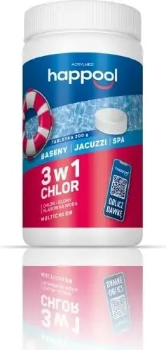 Tableta klori multifunksionale Acrylmed MULTICHLOR 1 kg për pishinë, jacuzzi, spa
