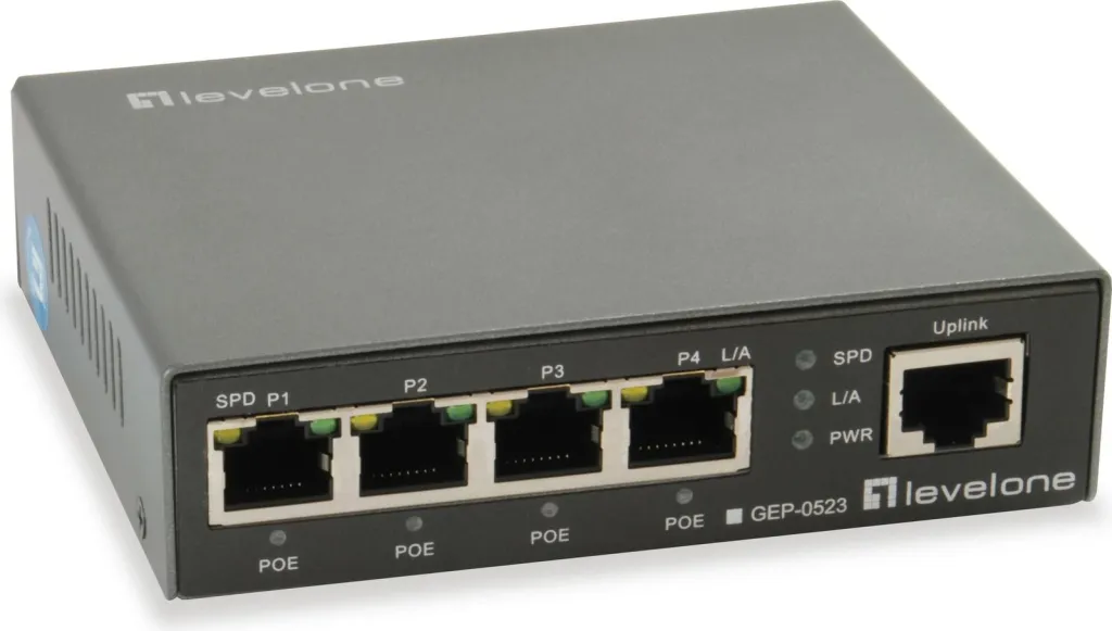 Switch LevelOne GEP-0523, 5 porta, Gigabit, PoE, 60W, i zi - 1