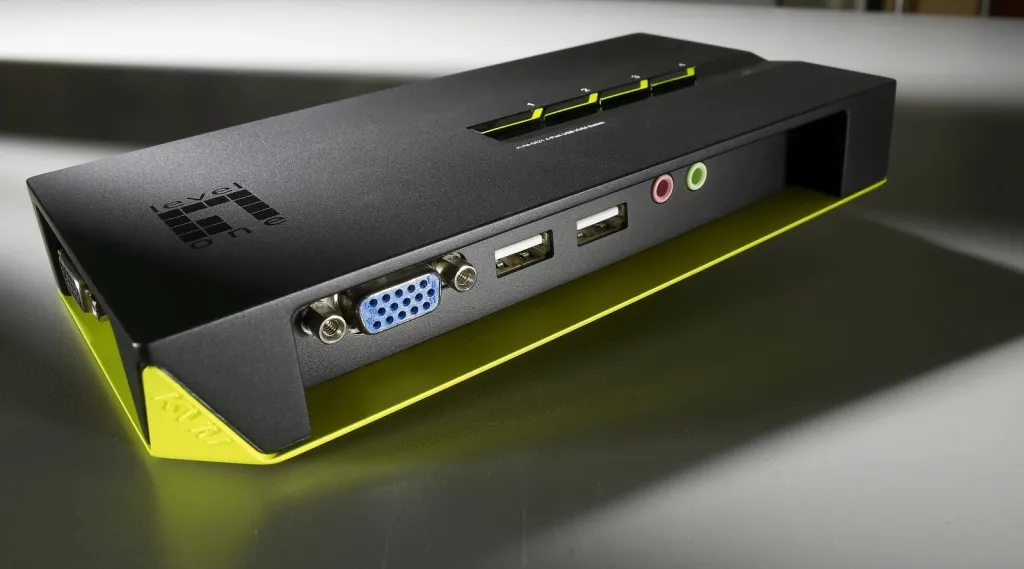 KVM switch LevelOne KVM-0421, 4 porta USB, VGA, audio, e zezë/e gjelbër - 3
