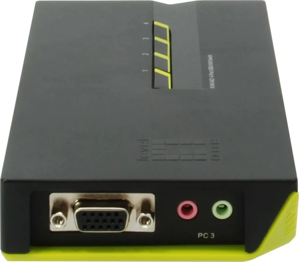 KVM switch LevelOne KVM-0421, 4 porta USB, VGA, audio, e zezë/e gjelbër - 6