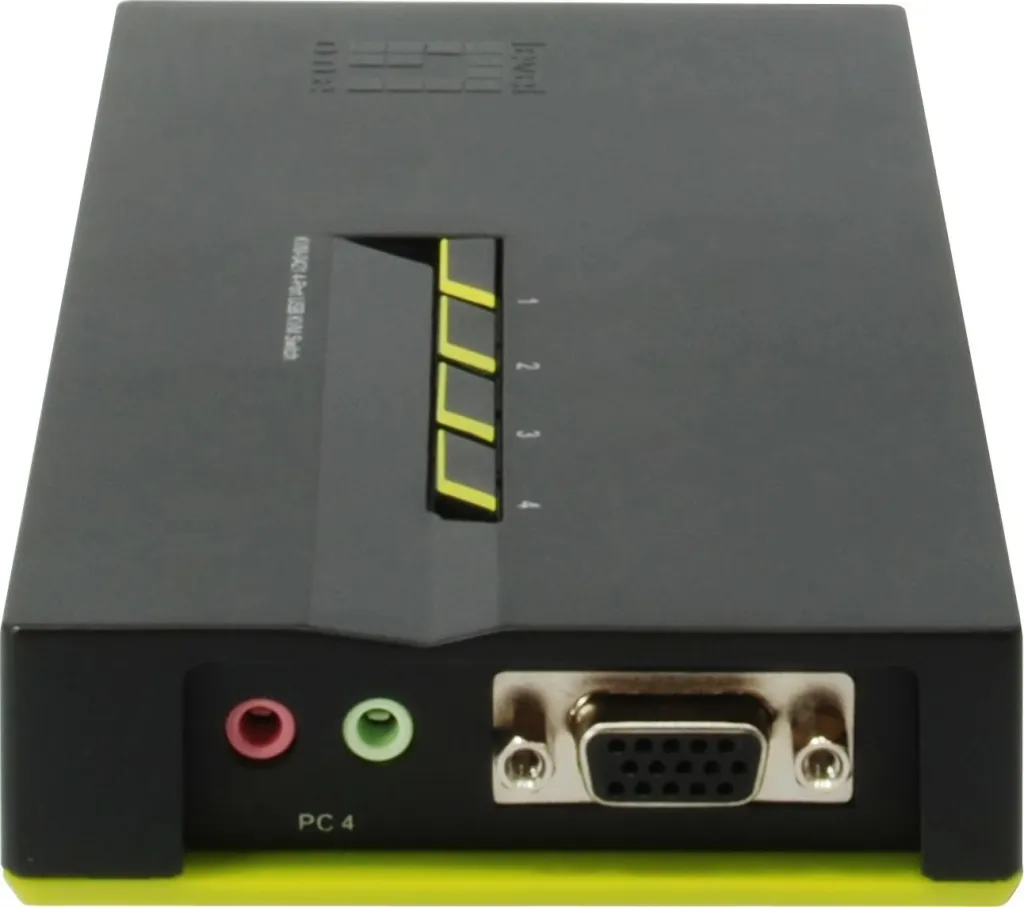 KVM switch LevelOne KVM-0421, 4 porta USB, VGA, audio, e zezë/e gjelbër - 7