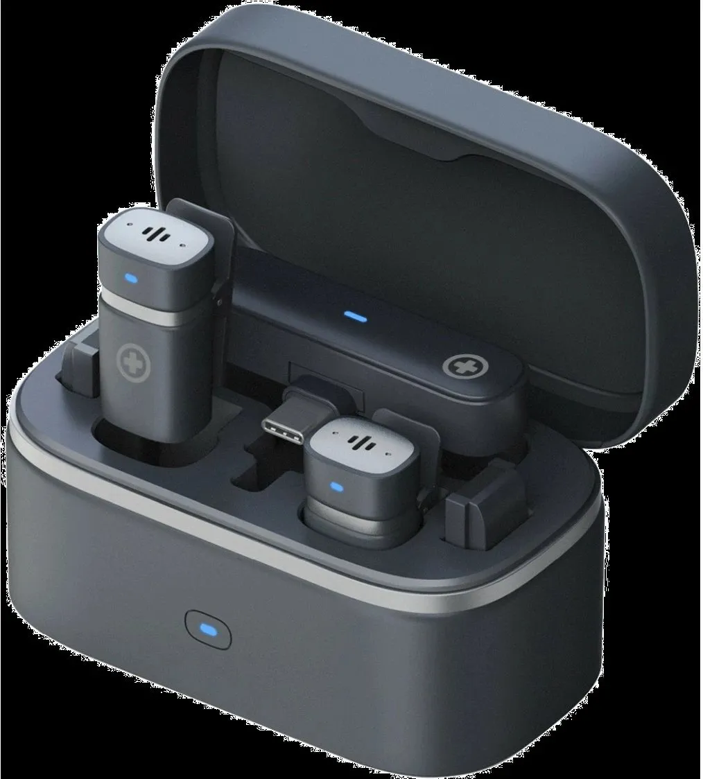 Set mikrofonash wireless Plusonic PS-TDS9, USB Type C/Lightning/3.5mm, WiFi, ngjyrë e zezë - 2