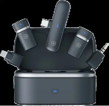 Set mikrofonash wireless Plusonic PS-TDS9, USB Type C/Lightning/3.5mm, WiFi, ngjyrë e zezë
