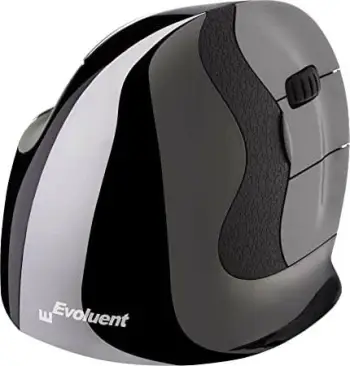 Maus vertikal Evoluent Vertical Mouse D VMDLW, wireless, large, dorë e djathtë, zi/gri