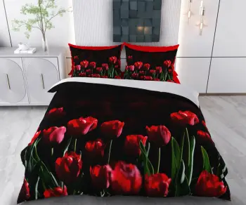 Set mbulesë për jorgan, njësh, L'Essentiel Linge de Maison, Hasene, ngjyrë e zezë, e kuqe, e gjelbër