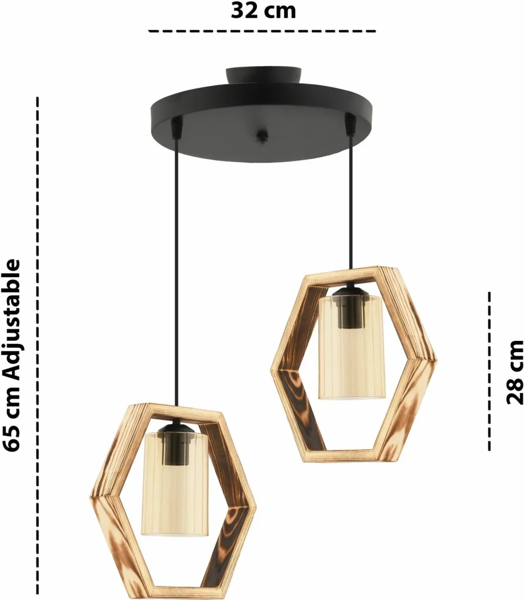 Llambë tavani Opviq, Hexagon Double B, xham - 3