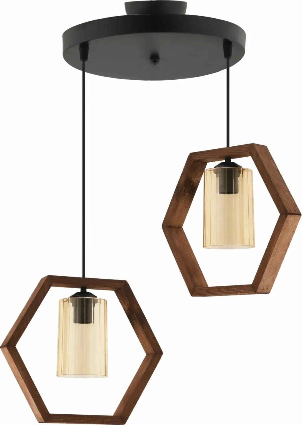 Llambë tavani Opviq, Hexagon Double, xhami i zi - 2