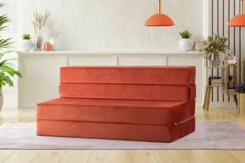 Divan-krevat dy ulëshe, ngjyrë portokalli, Valeria, Atelier del Sofa