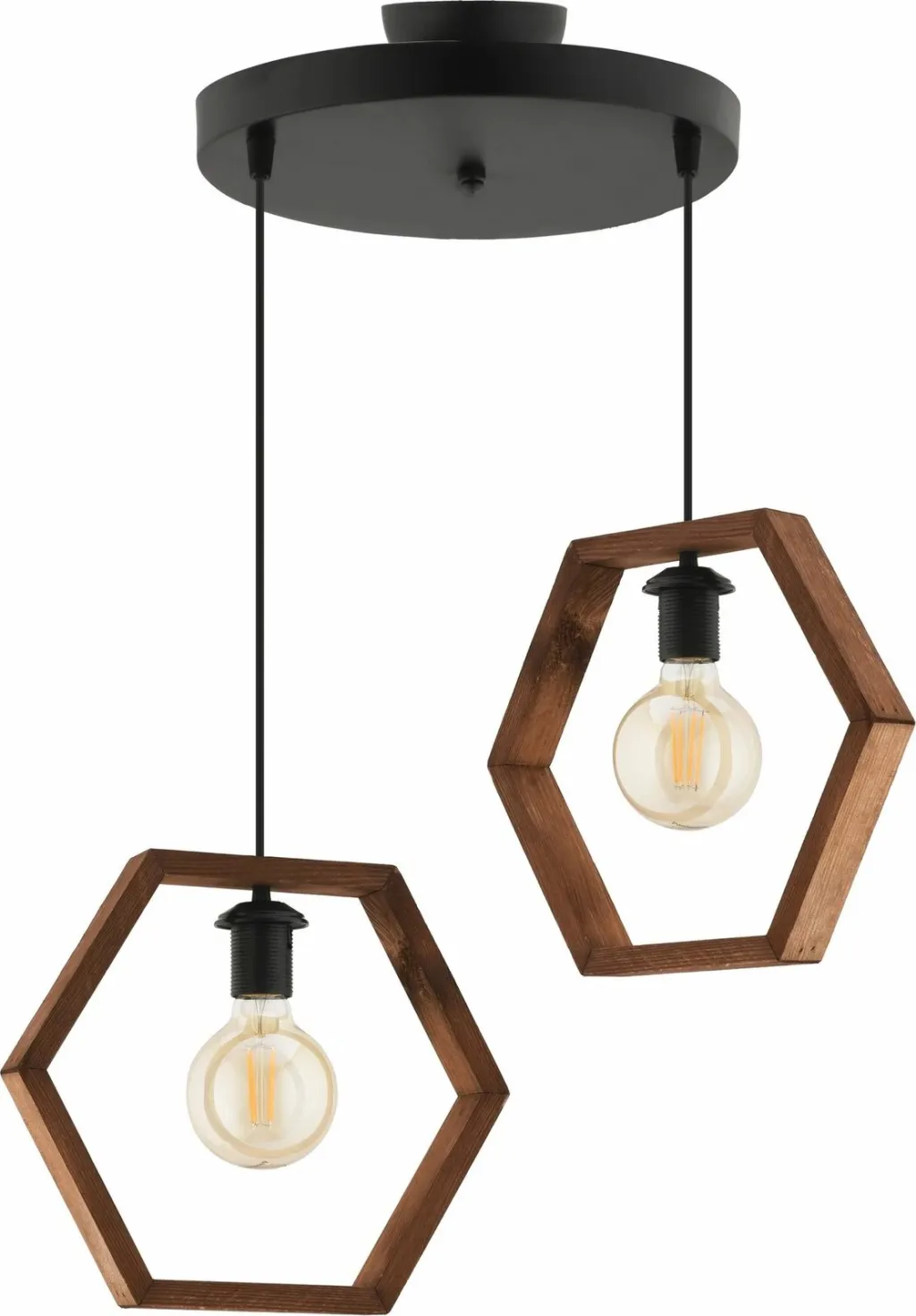 Llambë tavani Opviq, Hexagon Double, ngjyrë kafe e zezë - 2