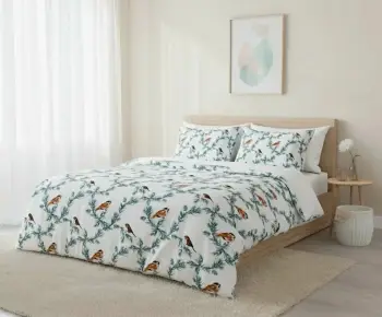Set mbulesë jorgan XXL single, L'Essentiel Linge de Maison, Nalia, e bardhë, jeshile, kafe