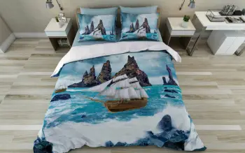 Set mbulesë për jorgan Super King, L'Essentiel Linge de Maison, ocean